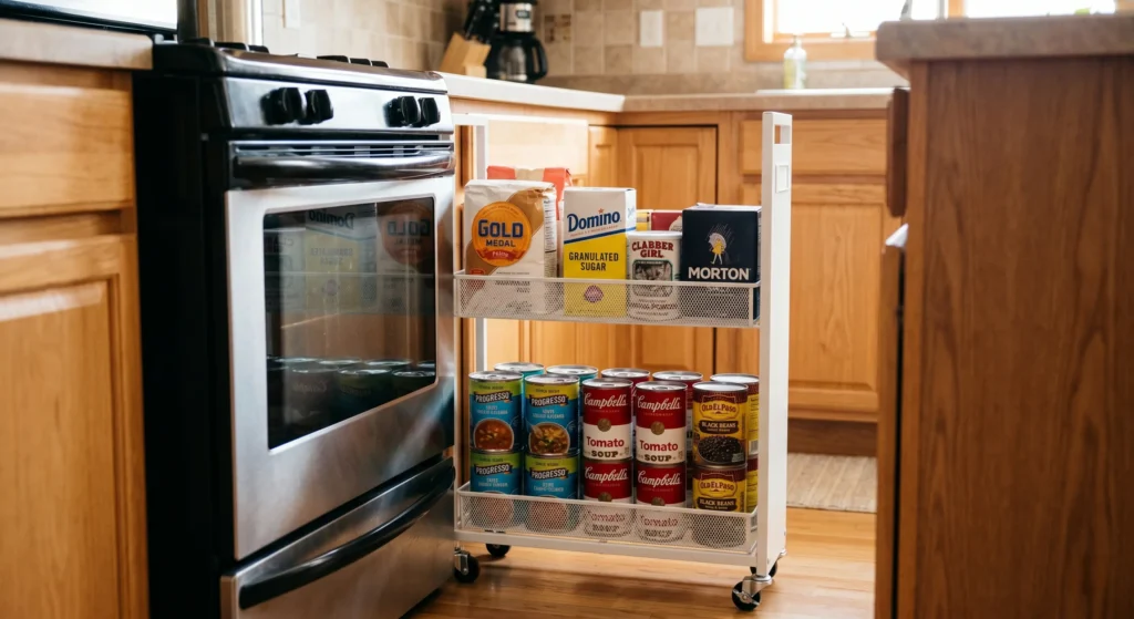 Rolling cart for those weird kitchen gaps
