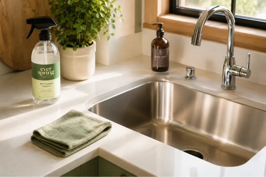 daily cleaning routine bathroom quick tidy