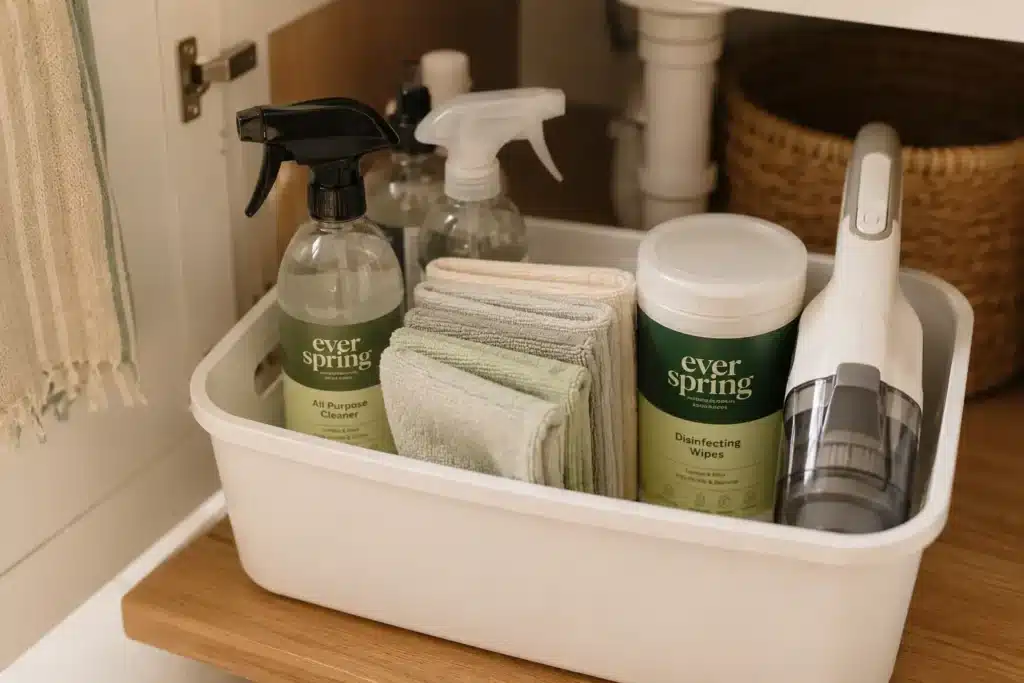 daily cleaning routine kitchen wipe down 15 minutes