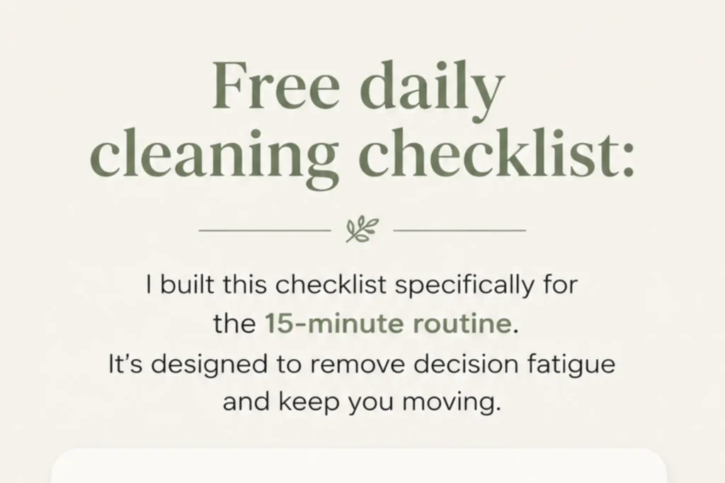 daily cleaning routine living room reset