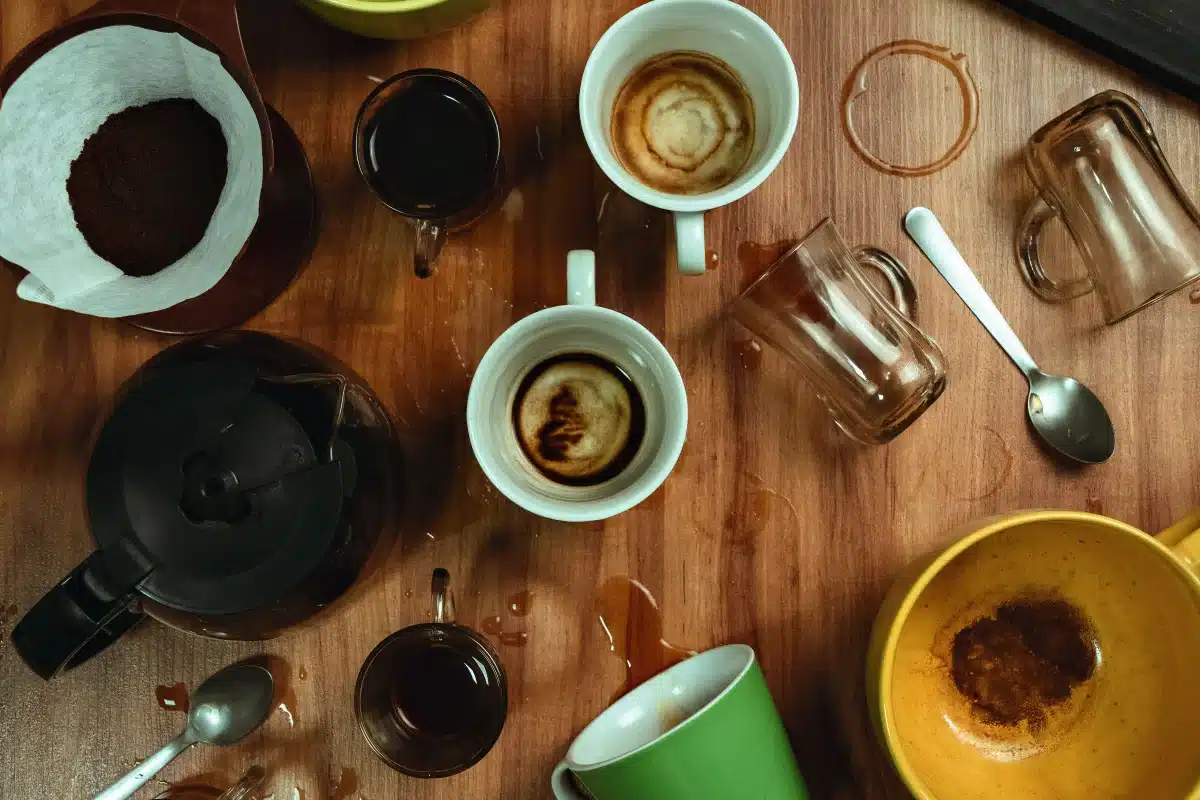 chaotic morning kitchen cluttered counter - Cozyner