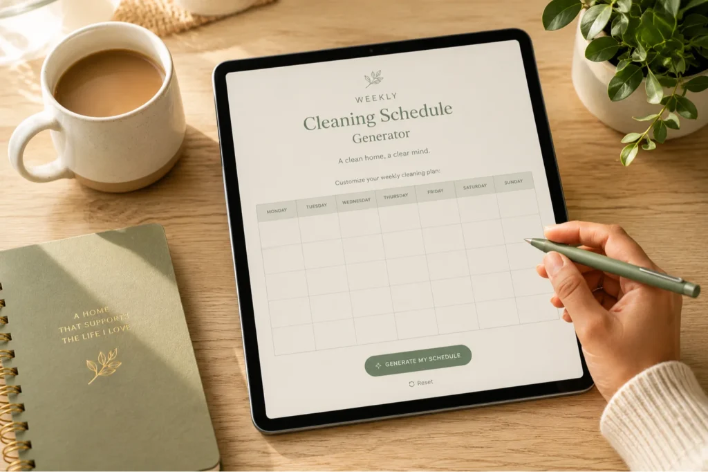 Weekly Cleaning Schedule Generator