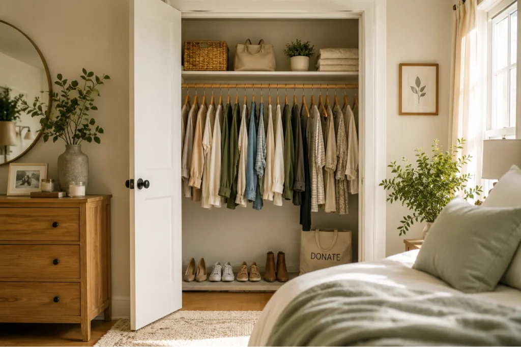 Declutter your closet in one afternoon before and after