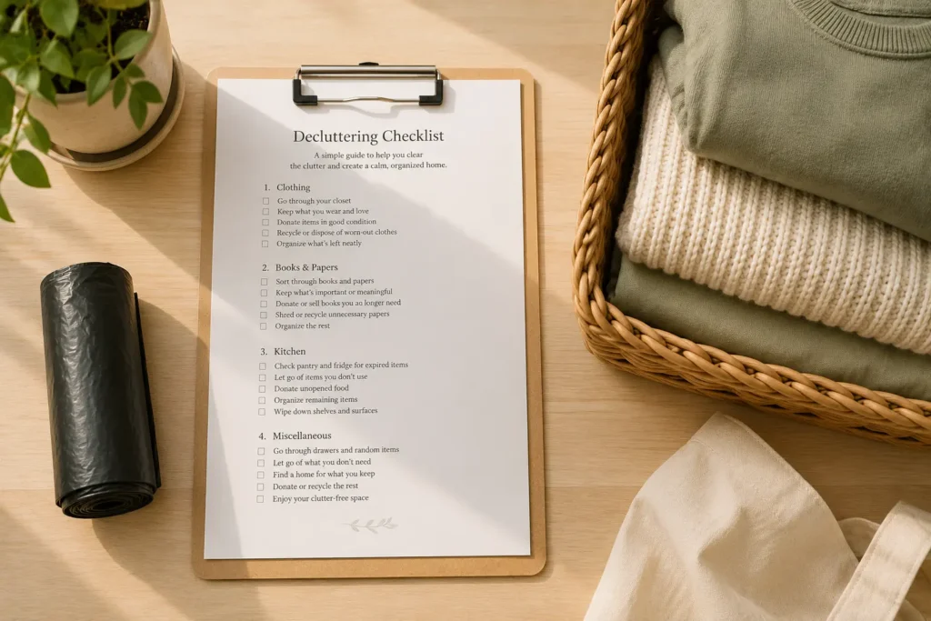 Decluttering Checklist Generator