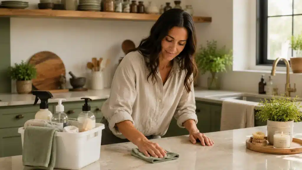 Simple daily cleaning routine checklist for busy people